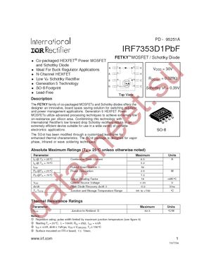 IRF7353D1PBF datasheet  